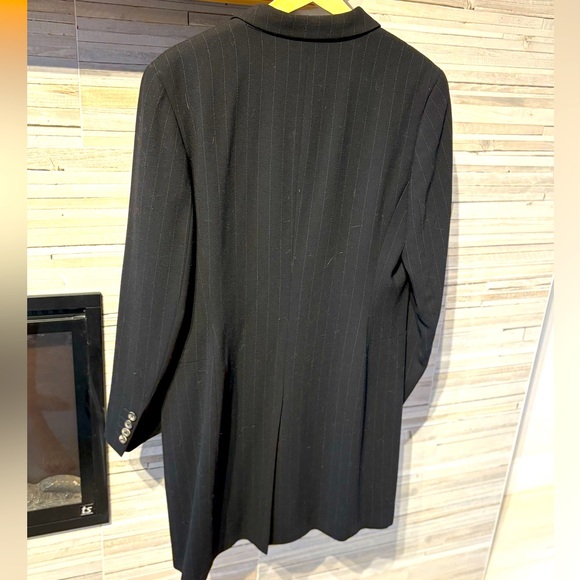 Rene Lezard women’s blazer one button wool pinstripe black size 40 - 8/10 - Picture 2 of 5